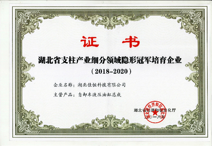 湖北省(shěng)隐形冠(guàn)軍培育(yu)企業2018